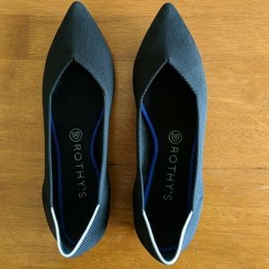 Rothy's black flats "The Point"